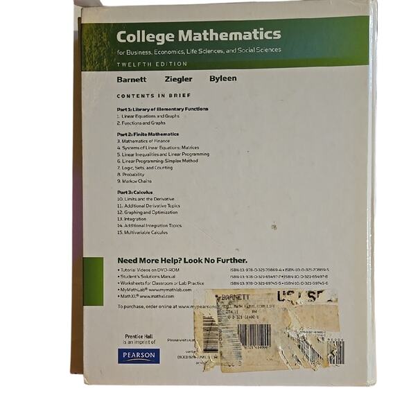 College Mathematics for Business, Economics, Life Sciences, Social Sciences [B2] - Picture 3 of 7